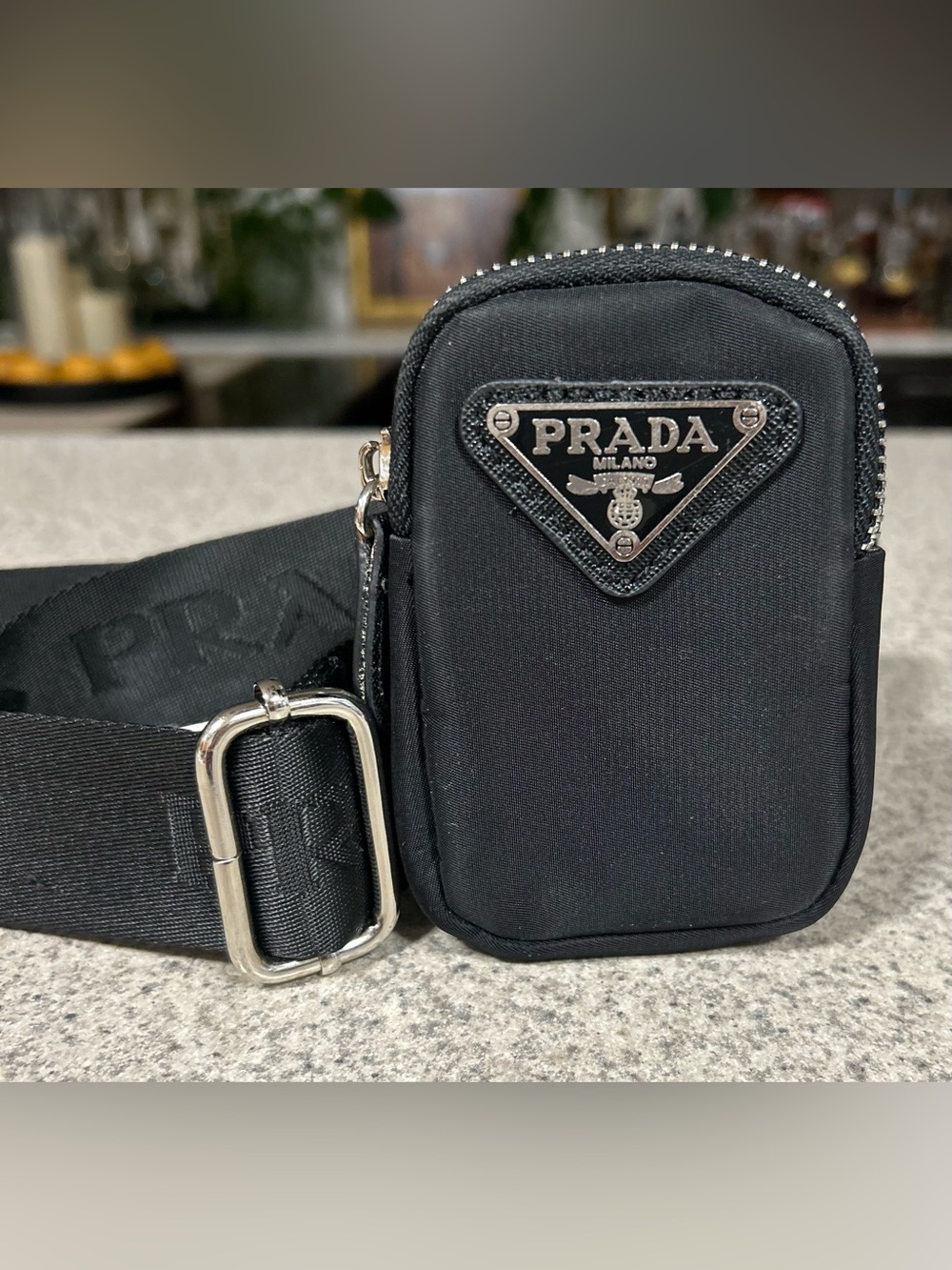 Prada Re-Nylon Mini Zip Pouch and Shoulder Strap - Picture 2 of 4